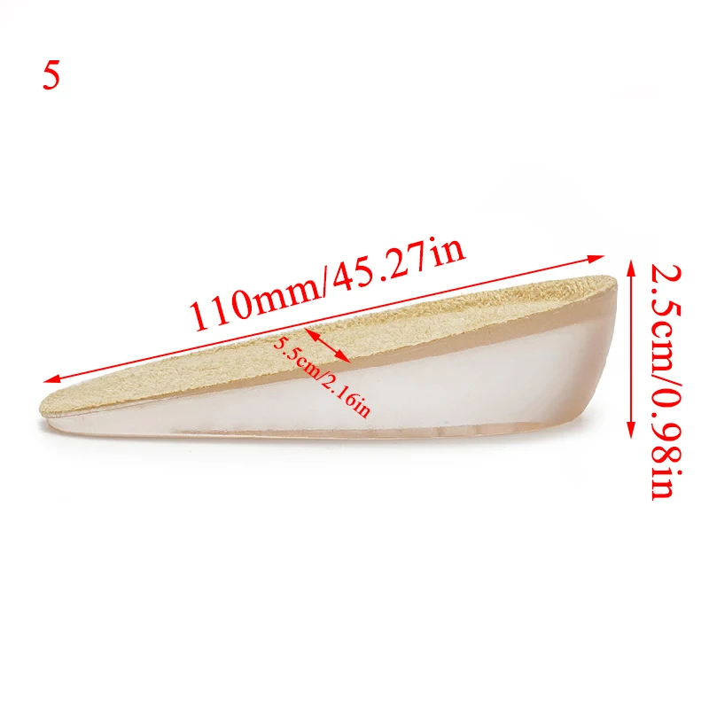 Women 2.5cm 1,5-3,5 см, увеличивающие рост, гель для стельки, половинчатые стельки для мужчин и женщин, невидимые стельки для обуви, эластичные амортизирующие стельки для ног - Цвет: Women 2.5cm