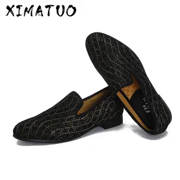 

Men's loafers multicolor pattern collocation casual shoes low-key banquet and wedding shoes