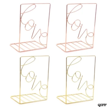 

Drop Ship&Wholesale 2Pcs/Pair Creative Love Shaped Metal Bookends Desk Storage Holder Shelf Book Organizer Stand Aug. 14