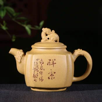 

Recommended undressed ore hand smoke pot of 200 ml of authentic yixing purple sand Angle of dragons