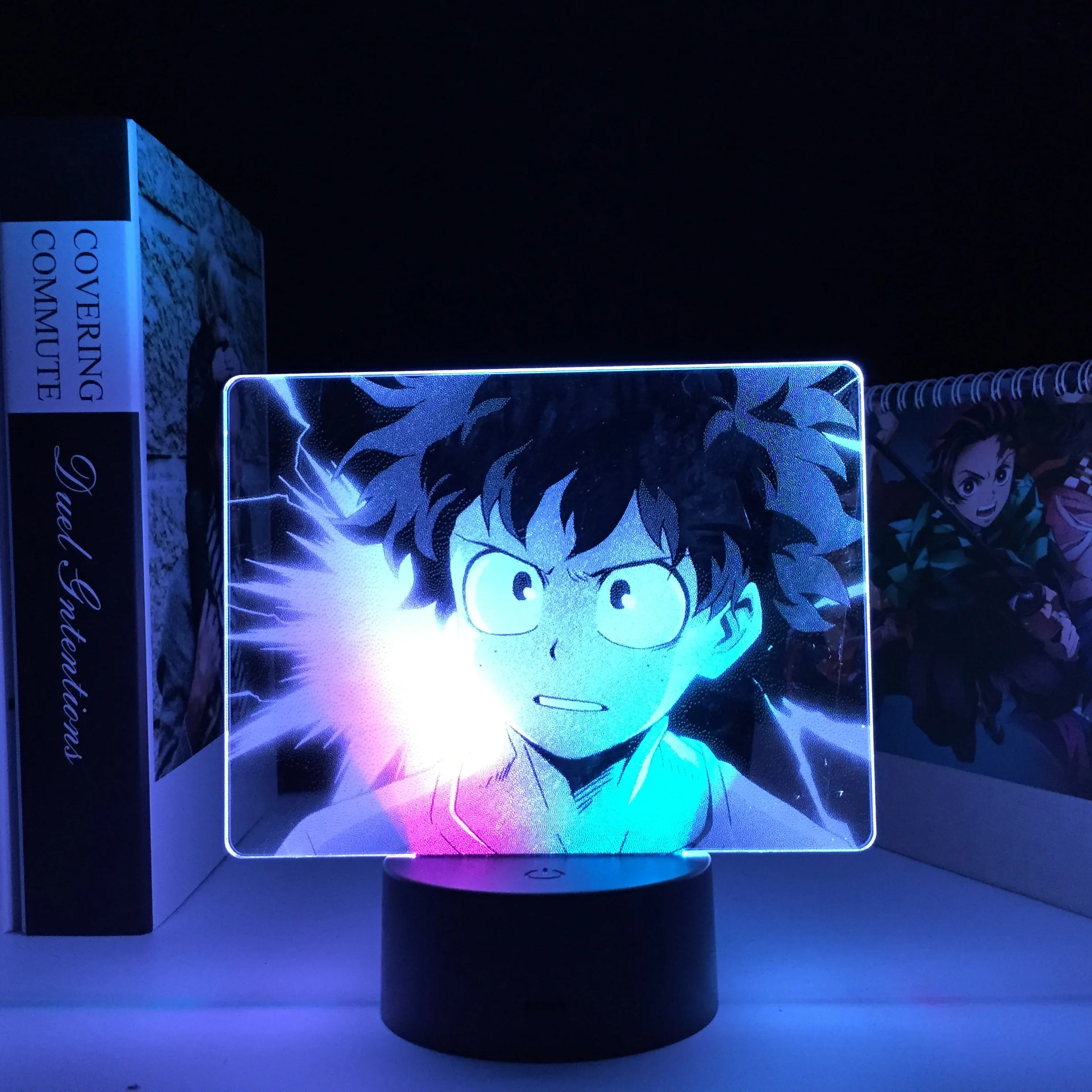 

Two Tone Color LED Light Midoriya Izuku for Bedroom Deco Birthday Gift Colorful Two Tone Manga Table Lamp Anime My Hero Academia