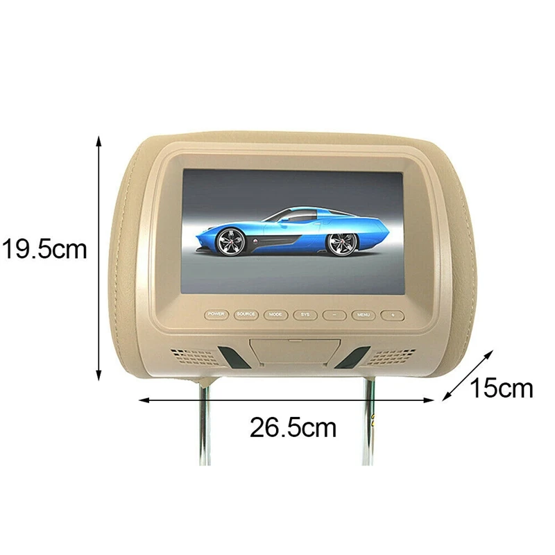 7 дюймов Автомобильный Mp5 плеер подголовник монитор Поддержка Av/Usb/Sd вход/Fm/динамик автомобильный Dvd дисплей