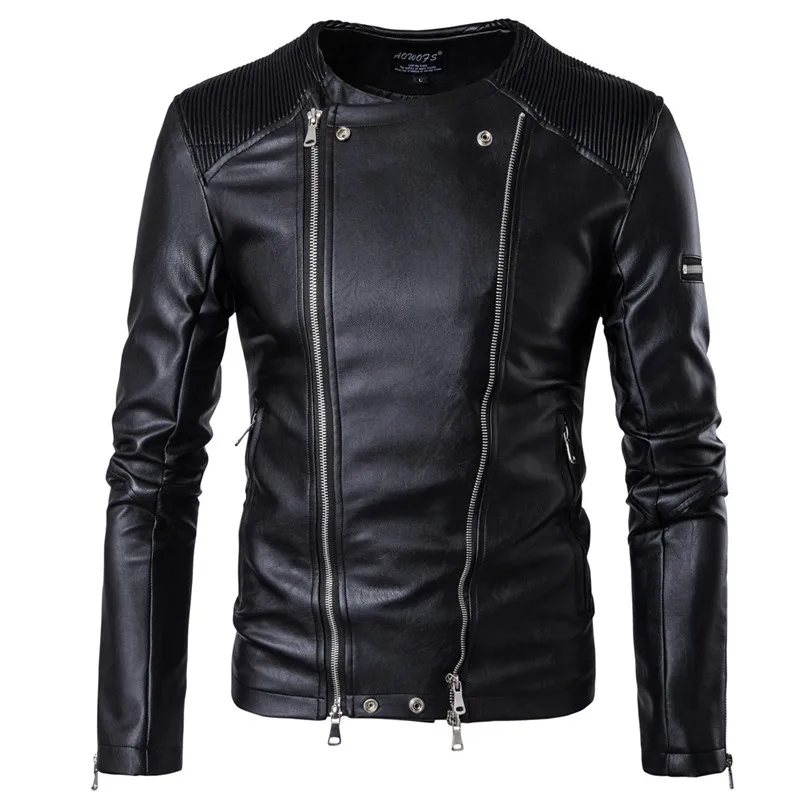 MORUANCLE мужские модные кожаные байкерские куртки Hi Street PU мотоциклетная куртка Верхняя одежда для мужчин размера плюс M-5XL уличная одежда