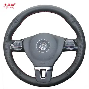 

DIY Artificial Leather Car Steering Wheel Covers Case for Volkswagen VW CC Golf 6 Tiguan Passat Touran Hand-stitched Cover