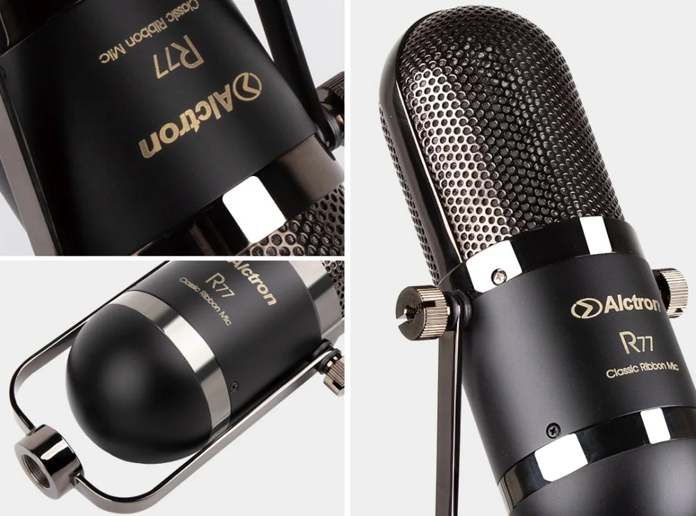 Alctron R77 активный ленточный микрофон с фигуркой-8 Полярный узор, студийный Профессиональный звукозаписывающий микрофон для трансляции звука усиления