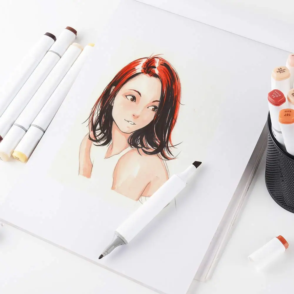 Touchnew 24Colors Skin Color Marker Tones Set Art Markers Pen