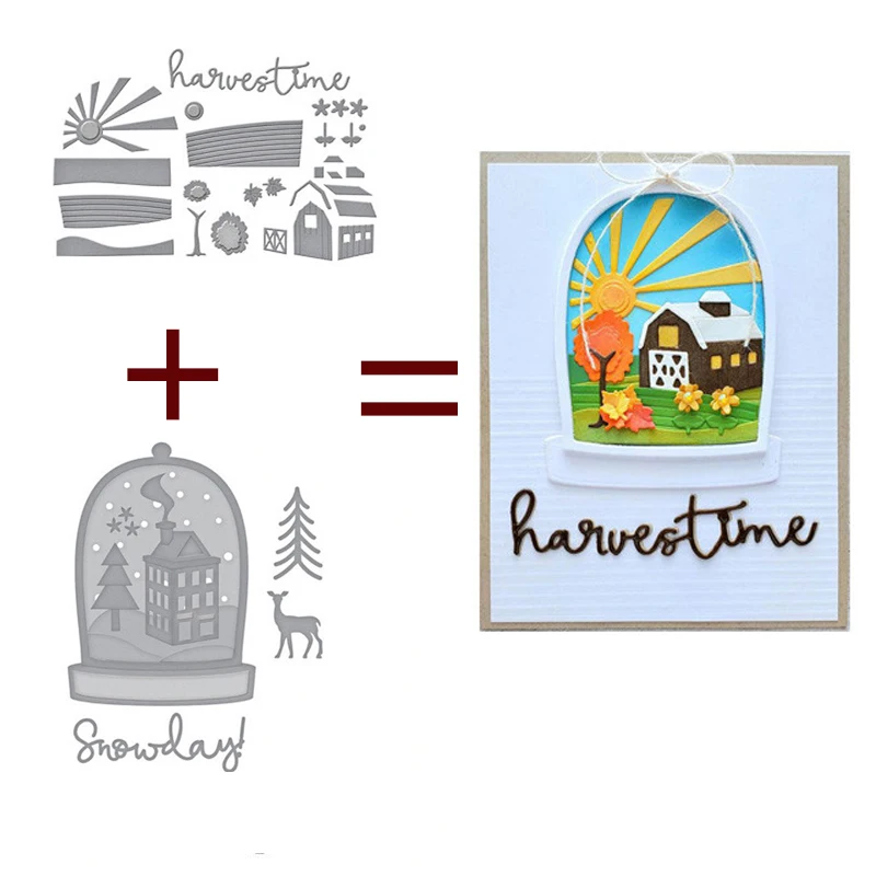 Jar House Sun Christmas Metal Cutting Dies Stencils For Card Making Decor Emboss Suit Paper Cards DIY Dies Scrapbooking New