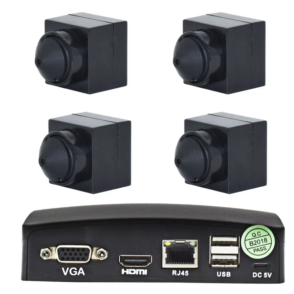Мини 4ch DVR для наблюдения за состоянием труб 1080P супер мини AHD Камера для камеры системы видеонаблюдения, мини-камера охранного Камера с экранным меню и 5-оси кронштейн - Цвет: DVR and four D2