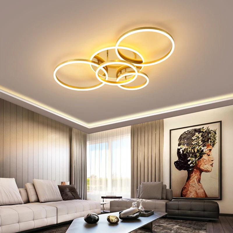 Oro bianco moderno lampadario a LED illuminazione per soggiorno