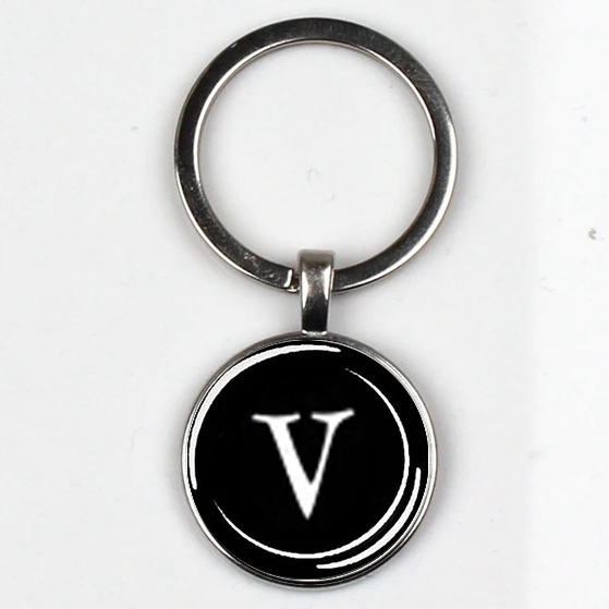 XKHLHJ 26 English alphabet keychain name first letter ABCD pendant  key chain car wallet handbag men and women jewelry gift 22