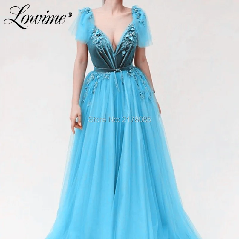 Robe De Soiree, v-образный вырез, зеленый, синий цвет, вечерние платья знаменитостей, Новое поступление, саудовская арабские вечерние платья, длинное платье для выпускного вечера