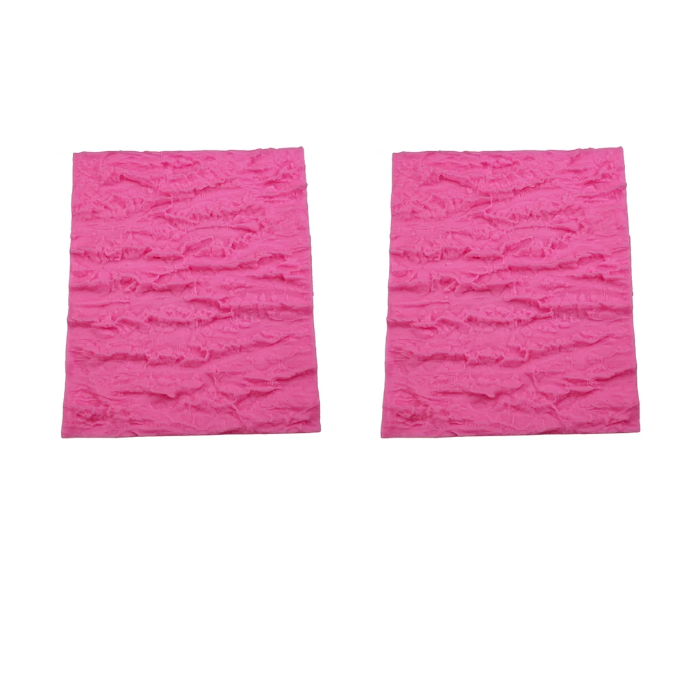 Bark Edge Texture Pad Silicone Mold Fondant Chocolate Biscuits Cake Decoration Kitchen Baking Dessert Tools