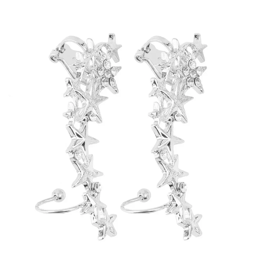 Fashion 1 Pair Fashion Star Ear Bone Clip On Ear Cuff Earrings No Pierce Pierce Promotion Wedding Accessories