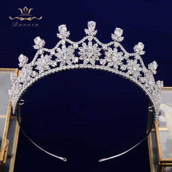 

Fashion Sparkling Zircon Brides Tiaras Crown Crystal Bridal Hairbands Headpiece Wedding Hair Accessories