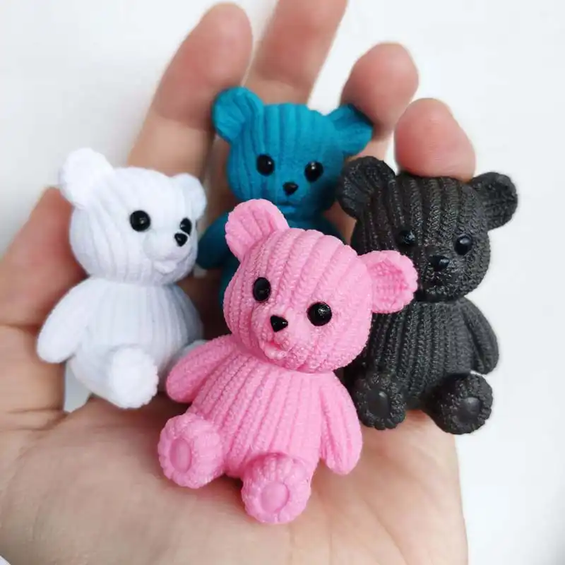 Mini urso de resina de pelúcia acessórios de casa de boneca decoração de casa de bonecas modelo de brinquedos para crianças festa de chuveiro de bebê brinquedos presente