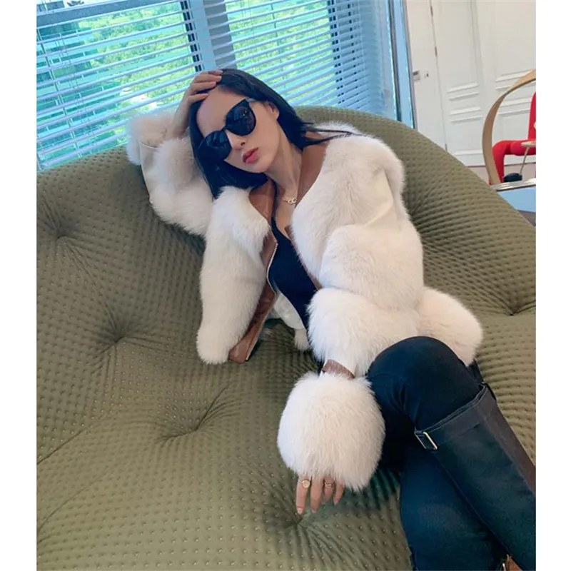 FURSARCAR 2020 New Real Natrual Fox Fur Coat Women