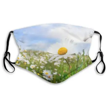 

Wild Daisy Printed Dust Mouth Mask With Replaceable Filter, Reusable Breathable Mask For Women And Men