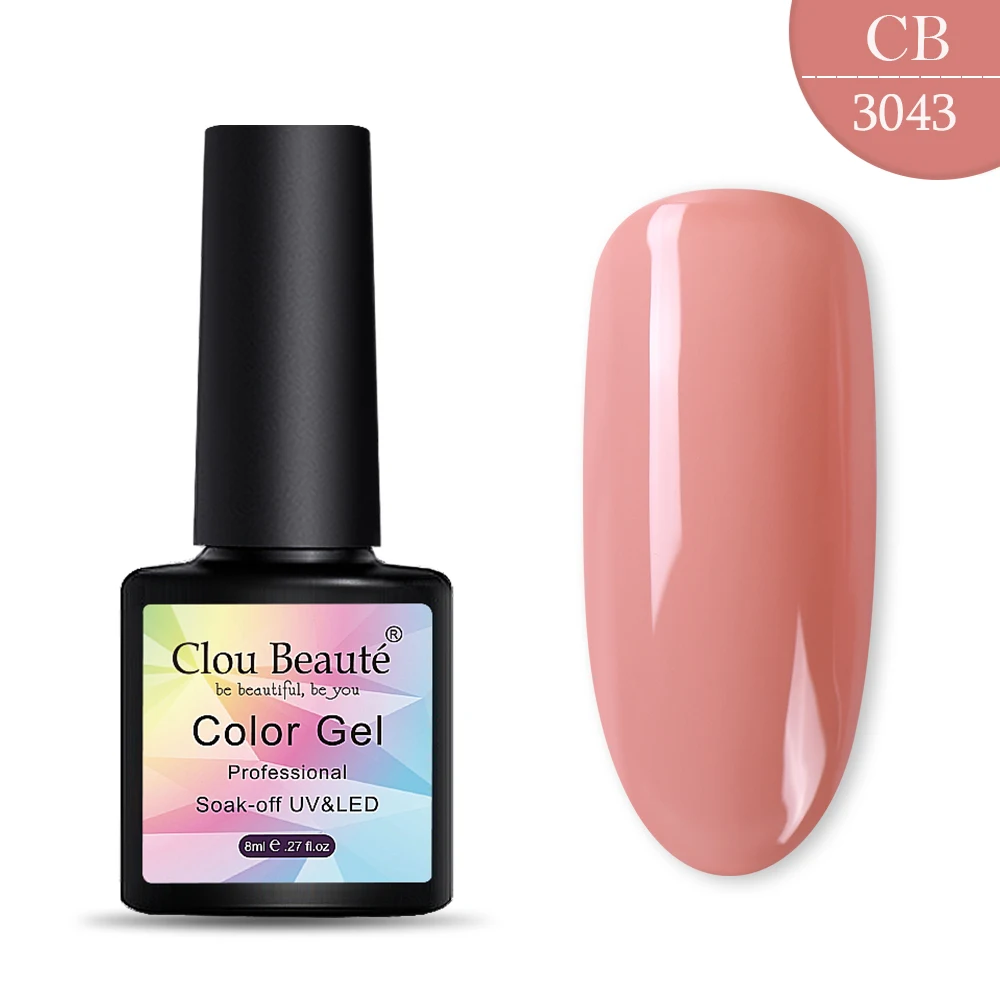 Clou Beaute Набор лаков для ногтей 8 мл цветная гелевая краска для ногтей гель-лаки лак для ногтей полуперманентный Vernis Hybrid - Цвет: 3043