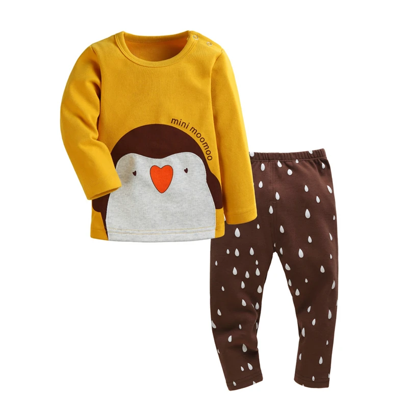 

Toddler Baby Spring Set Kids Boy Girl Casual Cartoon Cotton Pajamas for 12M-6Y Children Boys Long Sleeve O-Neck Sleepwear Suit