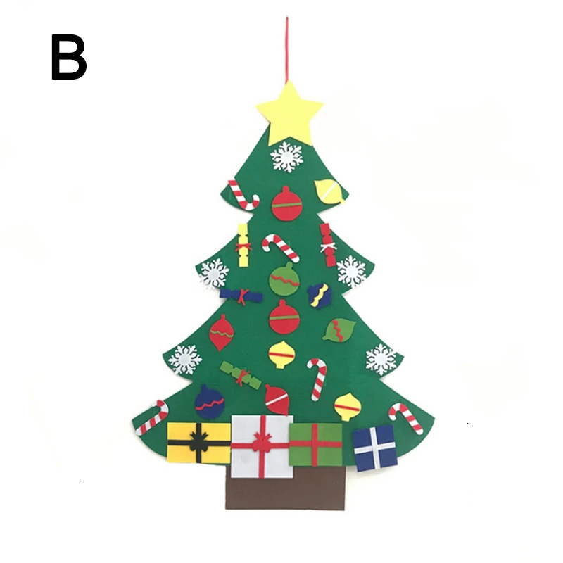 Educational Toys 3D Puzzle Christmas Tree 3D DIY Felt Artificial Tree Toys Wall Hanging Ornaments New Year Gift Puzzles For Kids - Цвет: WJ4052B