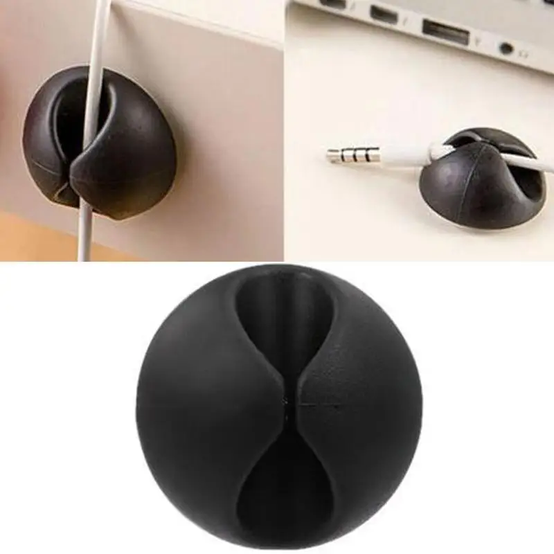 

Silicone Round Cable Holder Protector Management Device Organizer Finishing Desktop Plug Wire Retention Clips Power Cord Winder