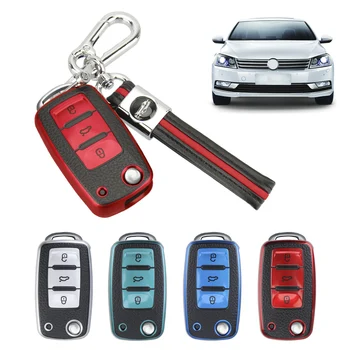 

LEEPEE 1 set 3 Button Key Case for Car For VW Volkswagen Bora Lavida plus Sagitar Lamando Jetta Passat Polo Tiguan Gran Lavida