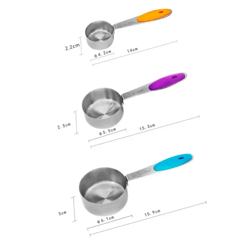 Прямая поставка мерная нержавеющая сталь для ложек для кухни мерные ложки для выпечки чайный кофейный набор многофункциональные прочные аксессуары
