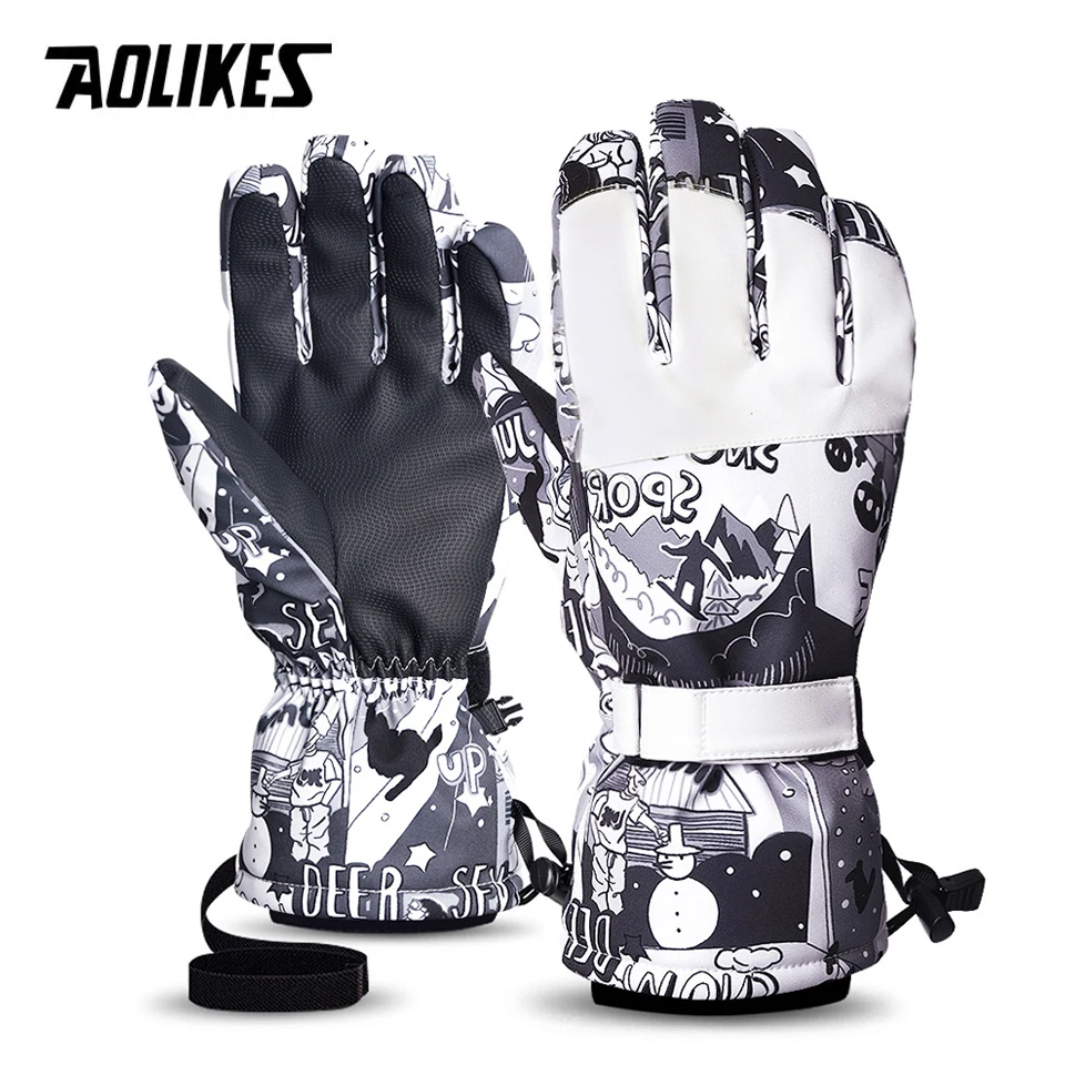 

AOLIKES Men Women Winter Ski Gloves Waterproof Ultralight Snowboard Gloves Motorcycle Riding Snow Keep Warm Windproof Gloves