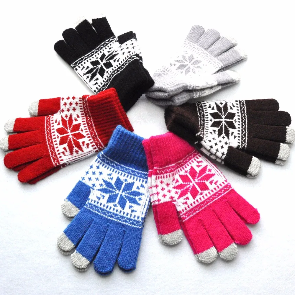 

Fashion Men Women Touch Screen Active Smart Breathable Motorcycle Cycling Phone Embroidered colored Knit Soft Gloves