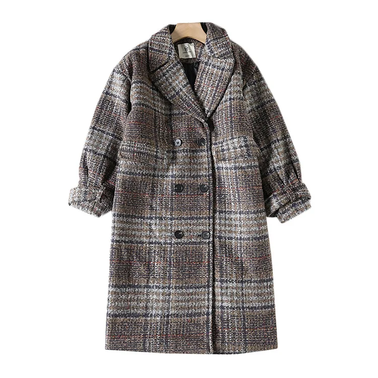 

A Generation of Chestnut Coffee Sea Salt Low Profile Calm South Korea College Pattern Loose-Fit Pattern Overcoat Entity