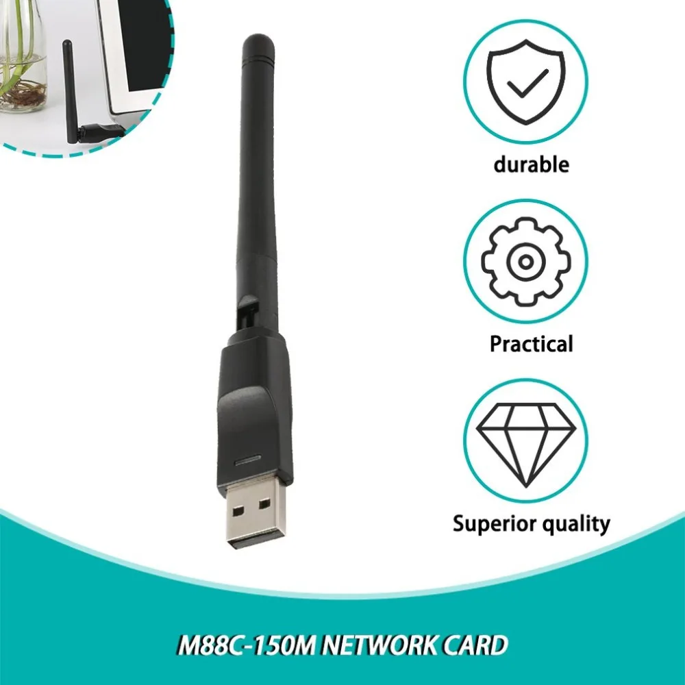 Мини беспроводной WiFi адаптер 150 Мбит/с 20dBm приемник USB Wi-Fi для ПК ноутбук WiFi Dongle антенна Сеть карта 802.11b/n/g высокая скорость