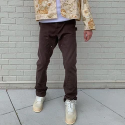 Zipper Spliced Straight Multi Pocket Flare Pants Trend Men High Street Washed Retro Loose Casual Jeans Hip Hop Denim Trousers Zipper Spliced Straight Multi Pocket Flare Pants Trend Men High Street Washed Retro Loose Casual Jeans Hip Hop Denim Trousers