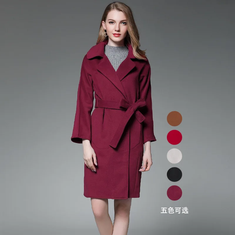 

Fall/Winter 2019 Women's New Cashmere Coat Long Wool Coat