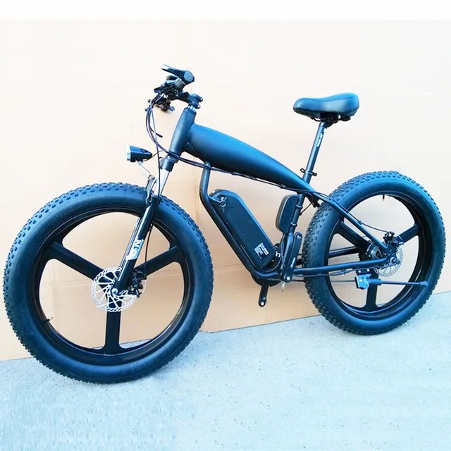 Custom 26inch Fat tire ebike 500W-1500W 48V Li-ion snow electric mountain bicycle Hydraulic disc brake Air pressure fork ebike 1