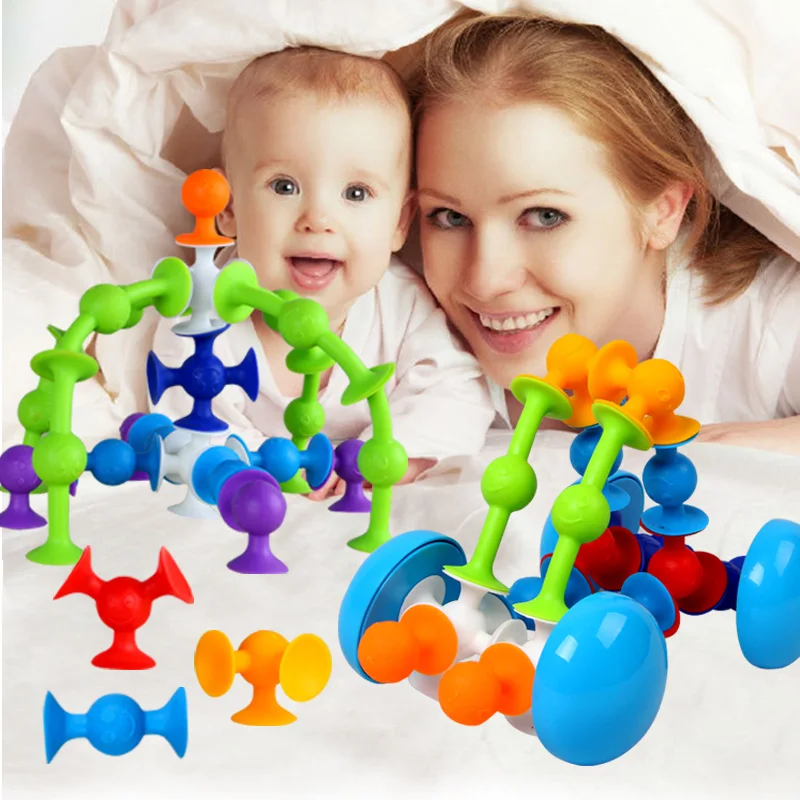 

72Pcs Soft Building Blocks Kids DIY Toys Funny Silicone Suckers Creative Model Early Educational Game Xmas Gift Juguetes Zabawka