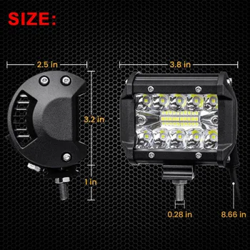 

IP67 Fog Light 10~48V Universal 1pc Parts 20LED For SUV Boat Forklift ATV