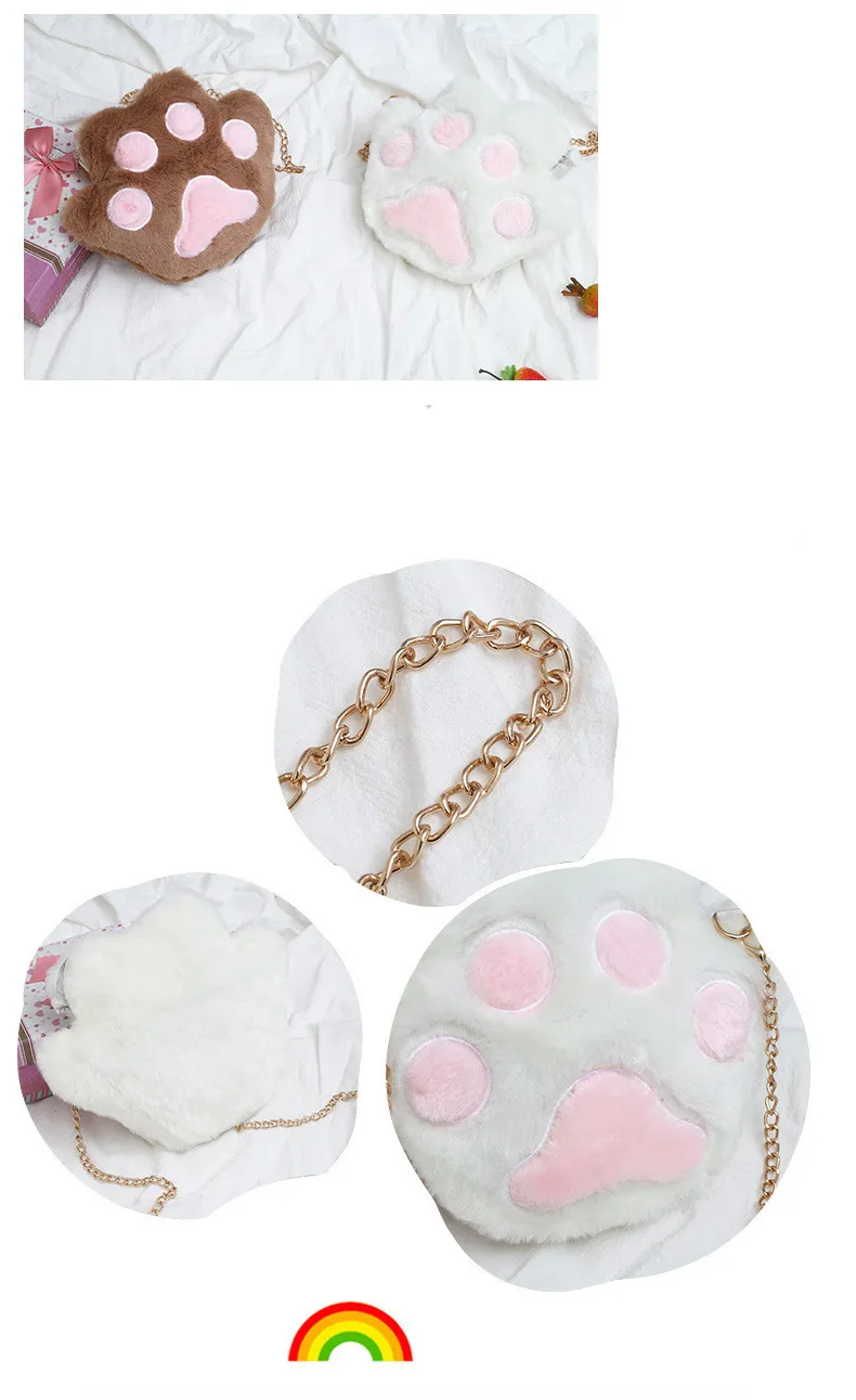 Новая меховая сумка Bearpaw Плюшевый Рюкзак Японский и корейский художественный и художественный индивидуальность одно плечо Наклонная Сумка для детей