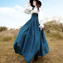 Женская готическая юбка, Ретро стиль, плиссированная юбка трапециевидной формы, средневековый винтажный костюм для косплея, большие качели, длинные макси юбки, faldas ladies