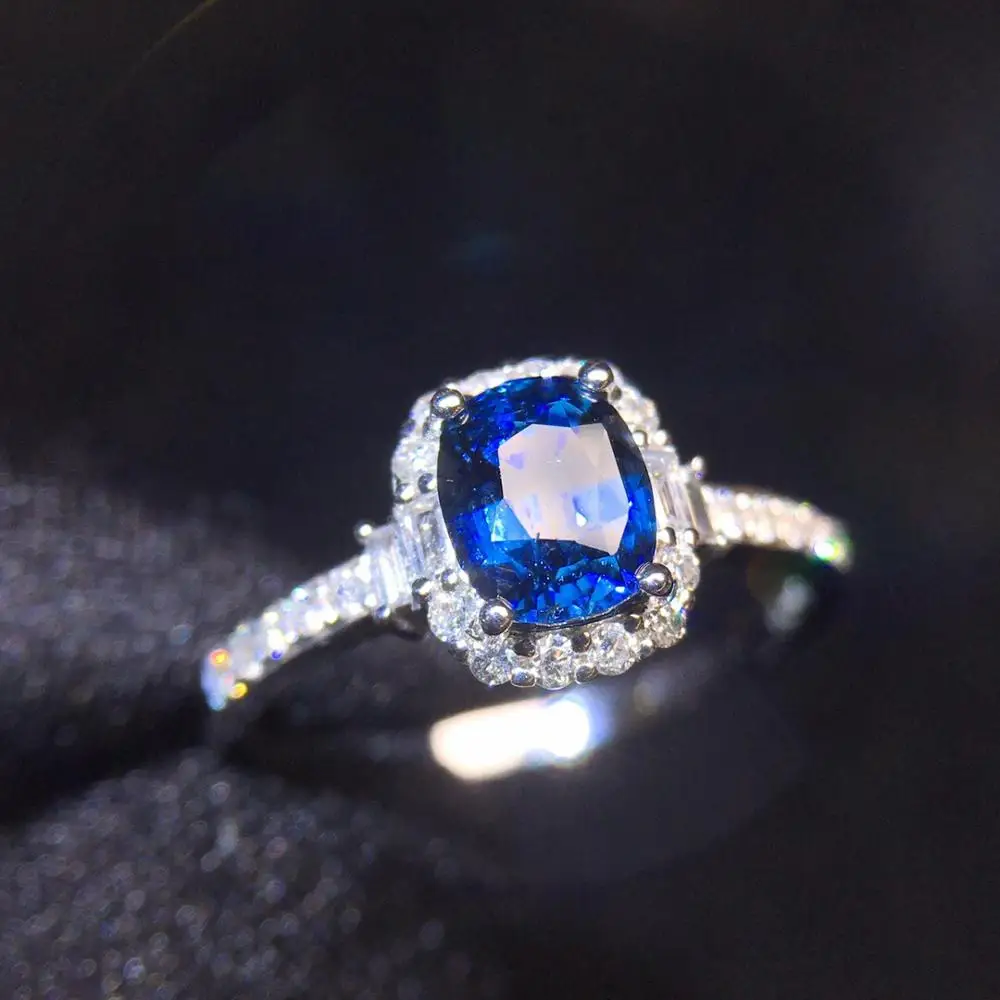Сапфировые кольца P1216 чистое 18 K натуральное Королевский синий драгоценные