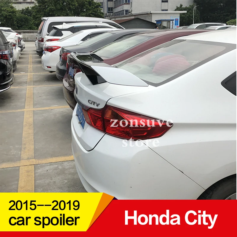 Использовать для honda city спойлер 16 17 18 19 лет ABS пластик Материал заднее декоративное крыло EX стиль GT Спортивные Аксессуары