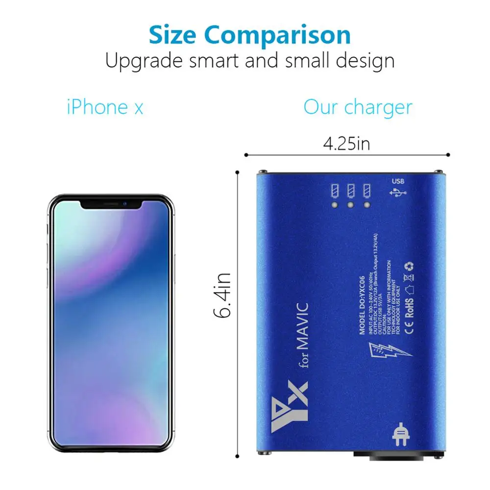 Lipo Battery Charger Drone Battery Charger FOR Mavic Pro Battery Charger Hub 5 in 1 Charging Hub For Mavic Pro Platinum Drone Battery Parallel Intelligent Rapid Charger