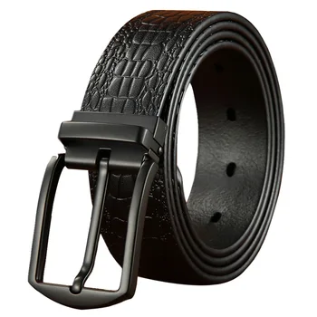 

Men Fashion Genuine Belt Casual Pin Buckle Belt 3.5cm Width Leather Belt For Male Business Cow Leather Strap Waistband