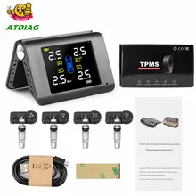 Pressure-Monitoring-System Usb Tpms Solar-Power 4-External/internal-Sensors Car-Tire