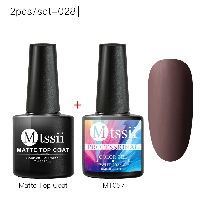Mtssii, 2 шт, Матовый УФ набор гель-лаков для ногтей, чистый цвет, матовое верхнее покрытие, впитывается, дизайн ногтей, Гель-лак, лак для маникюра - Цвет: HHZH06922