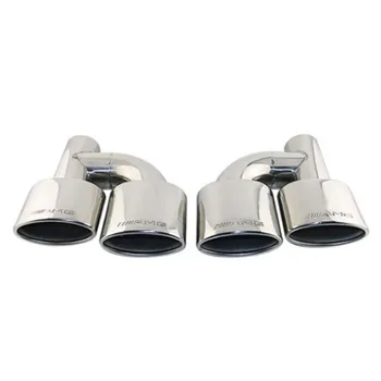 

1 PCS 63mm Inlet Universal H Model Dual Exhaust Car Muffler Stainless Steel Oval Vehicle Exhaust Universal Muffler Tailtip Pipe