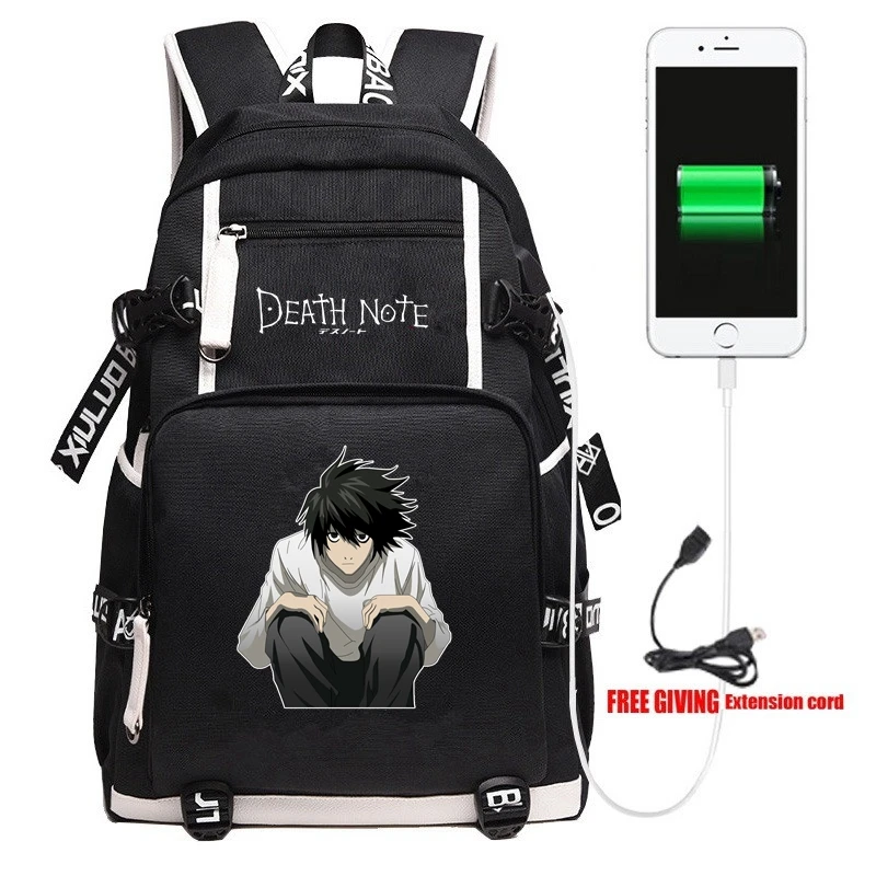 5 Рюкзак в стиле аниме «Death Note», черные школьные сумки, сумка для книг, мужские дорожные сумки для ноутбука, сумки на плечо, подарок - Цвет: 5