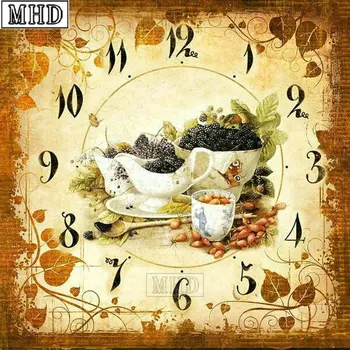 

5d diy diamond painting clock flower pattern 3d diamond mosaic diamond embroidery crafts wall sticker