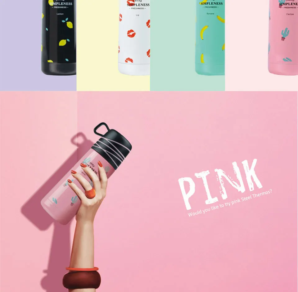 350ml Stainless Steel Vacuum Flask Portable Thermos Mug Coffee Tea Milk Tour Thermo Bottle Leakproof Insulated Tumbler Thermocup