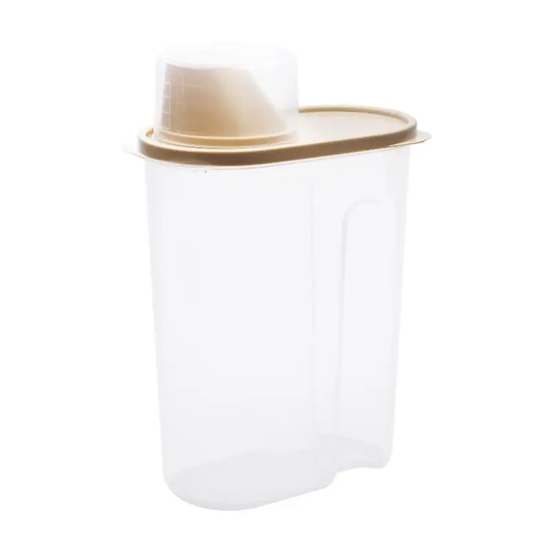 4pcs PP Food Storage Box Plastic Clear Container Set with Pour Lids Kitchen Storage Bottles Jars Dried Grains Tank Random Color