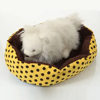

Nice-looking Dot Pattern Octagonal Flannelette & Cotton Pet Bed Yellow S